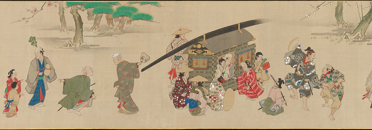 Festival Scenes, Handscroll; ink and color on silk, Japan