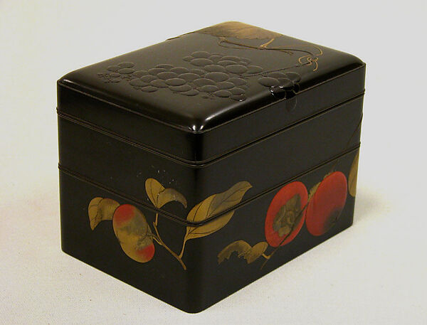 Two-Tiered Box with Design of Autumn Fruits