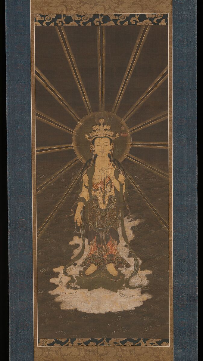 Descent of Eleven-Headed Kannon, Unidentified artist, Hanging scroll; ink, color, and gold on silk, Japan