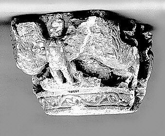 Capital with a Bird with Outspread Wings, Limestone; carved