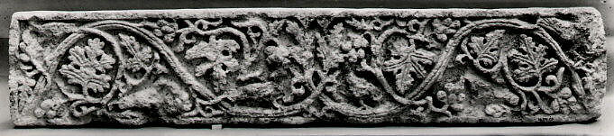 Frieze with Vine Scrolls and Birds, Limestone; carved in relief