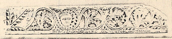 Frieze with Acanthus Vines, Birds, Crosses, and a Human Face, Limestone; carved in relief