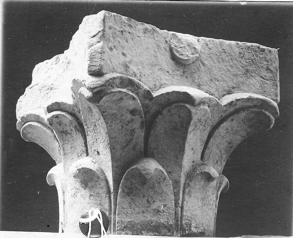 Capital from a Reused Pharaonic Block, Limestone; carved 