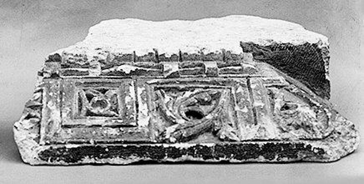 Fragment of a Cornice, Limestone; carved in relief