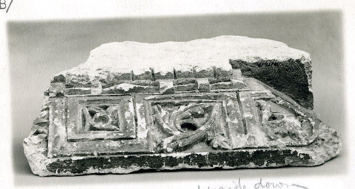 Fragment of a Cornice, Limestone; carved in relief 