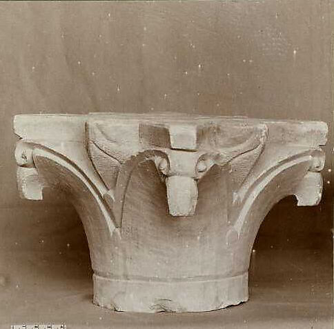 Capital, Limestone; carved in relief