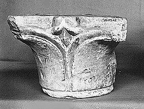 Capital, Limestone; carved in relief
