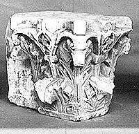Capital with Acanthus Leaves, Limestone; carved in relief