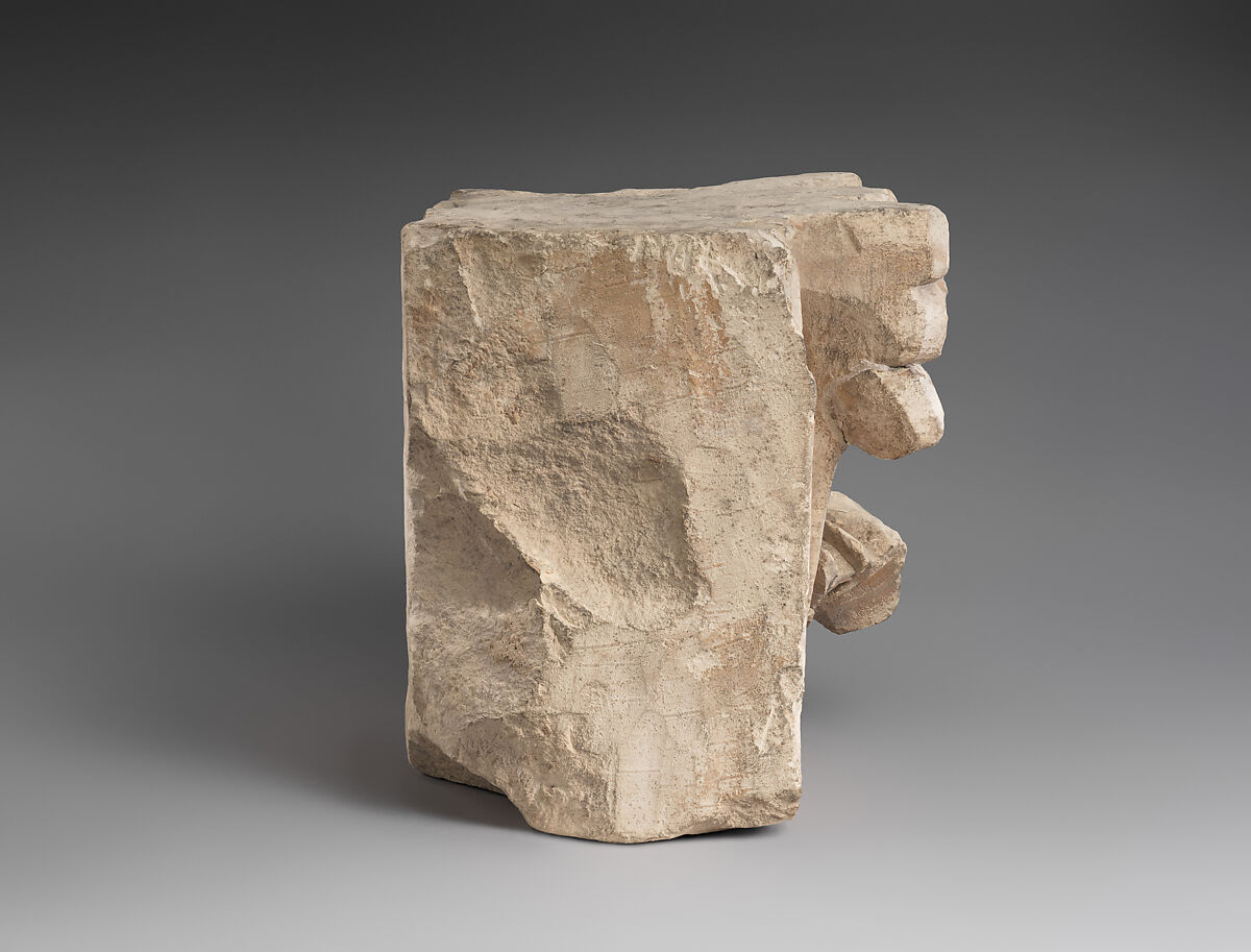 Capital with Acanthus Leaves, Limestone; carved in relief