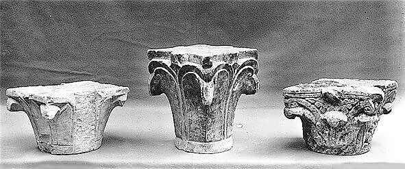 Capital, Limestone; carved in relief