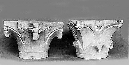 Capital, Limestone; carved in relief