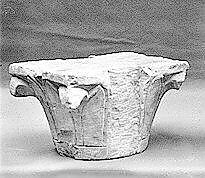 Capital, Limestone; carved in relief 