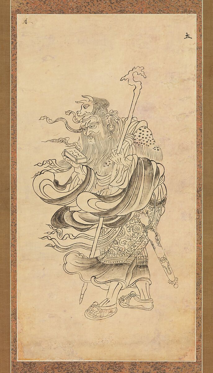 Iconographic Drawing of Saturn, Hanging scroll; ink and color on paper, Japan