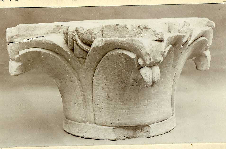 Capital, Limestone; carved