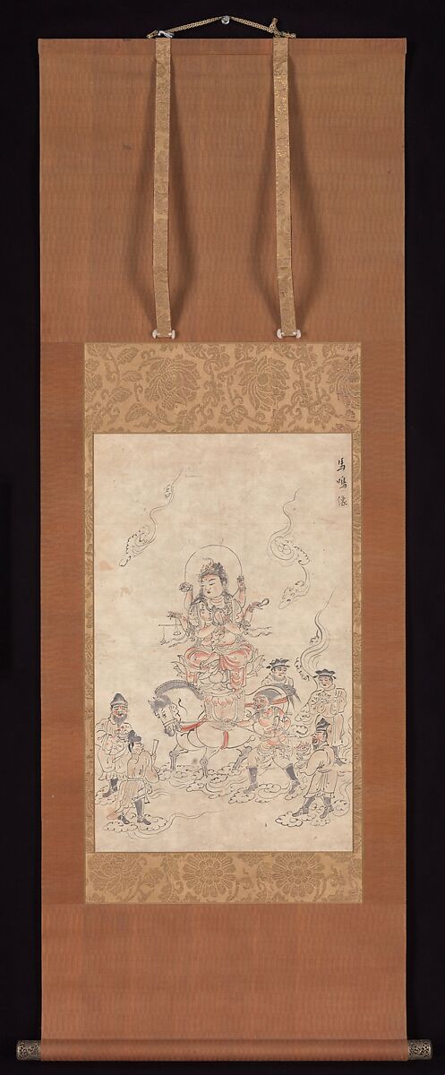 Iconographic Drawing of the Bodhisattva Memyō (Ashvaghosha), Hanging scroll; ink and color on paper, Japan