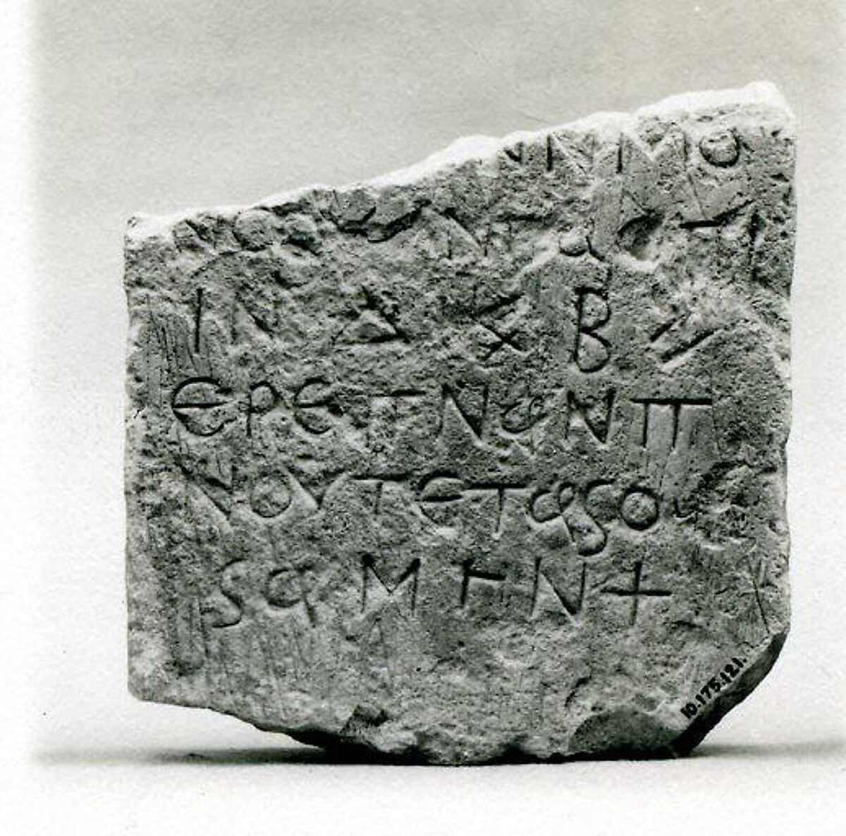 Fragment of an Inscribed Stele, Limestone; incised 