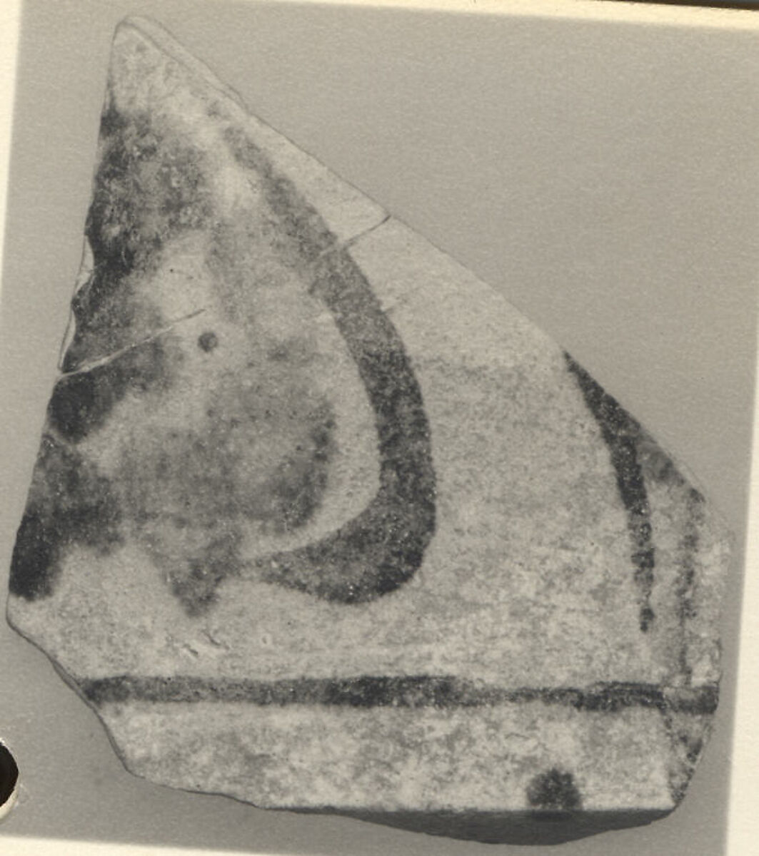 Fragment of a Jar, Earthenware; underglaze painted in polychrome pigments under monochrome glaze 