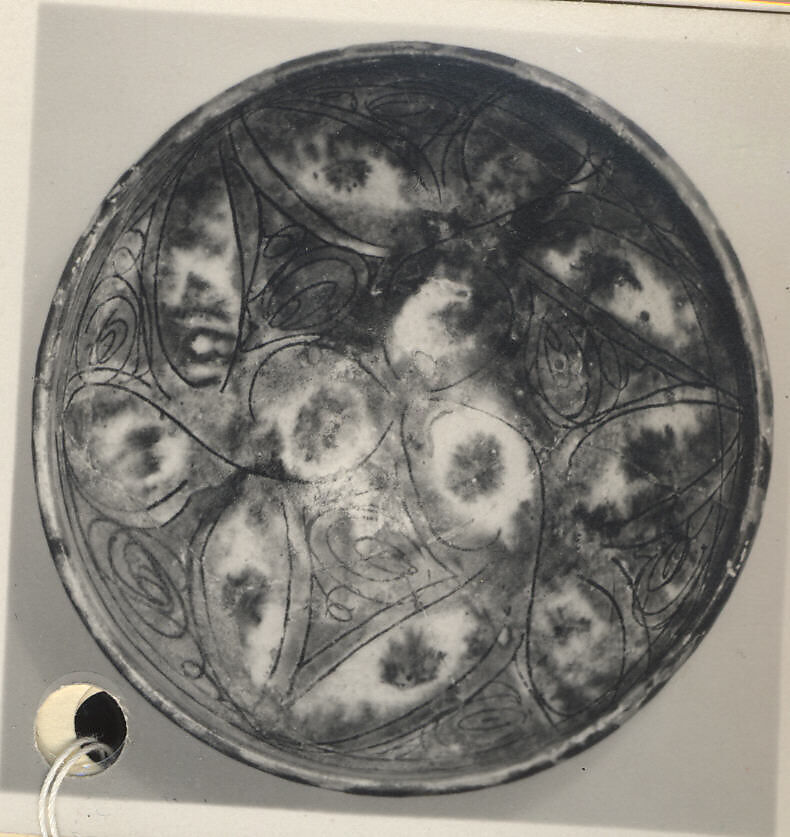 Two Imitation Splashware Bowls, Earthenware; white slip, incised and splashed with polychrome glazes under transparent glaze (sgraffito ware)