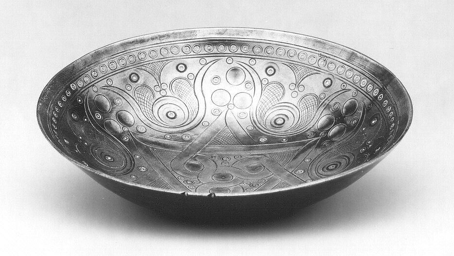 High-Tin Bronze Bowl, High-tin bronze; cast, chased, punched, engraved