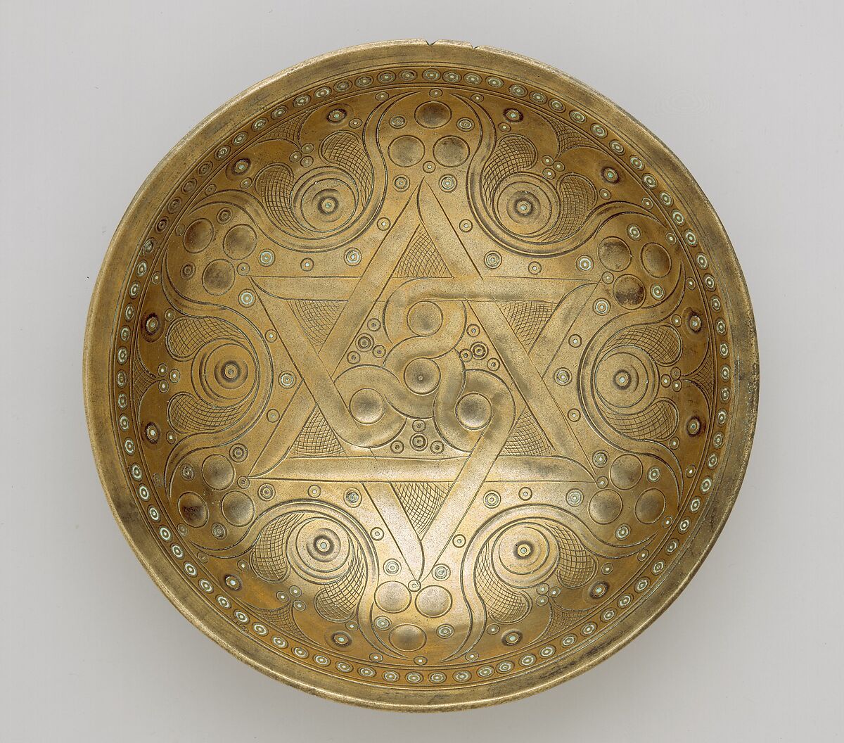 High-Tin Bronze Bowl, High-tin bronze; cast, chased, punched, engraved