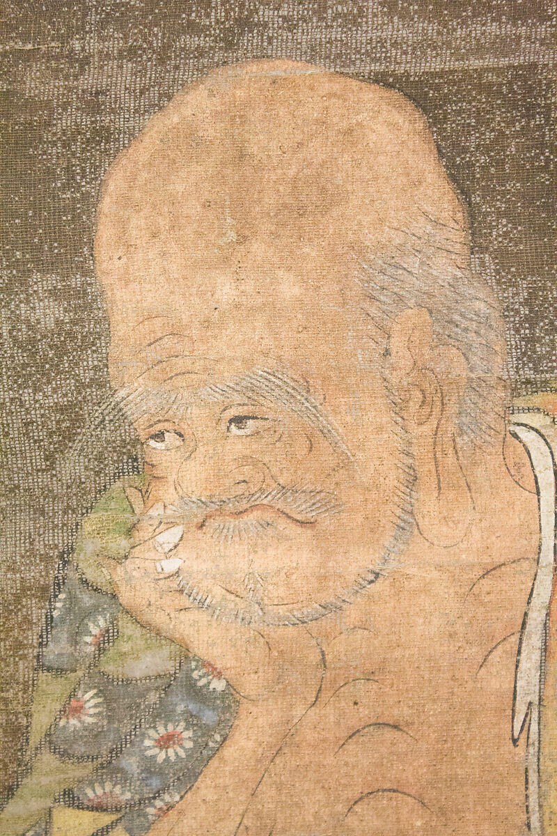 Rakan, In the Style of Keinin Sumiyoshi (Japanese), Hanging scroll; ink and color on silk, Japan