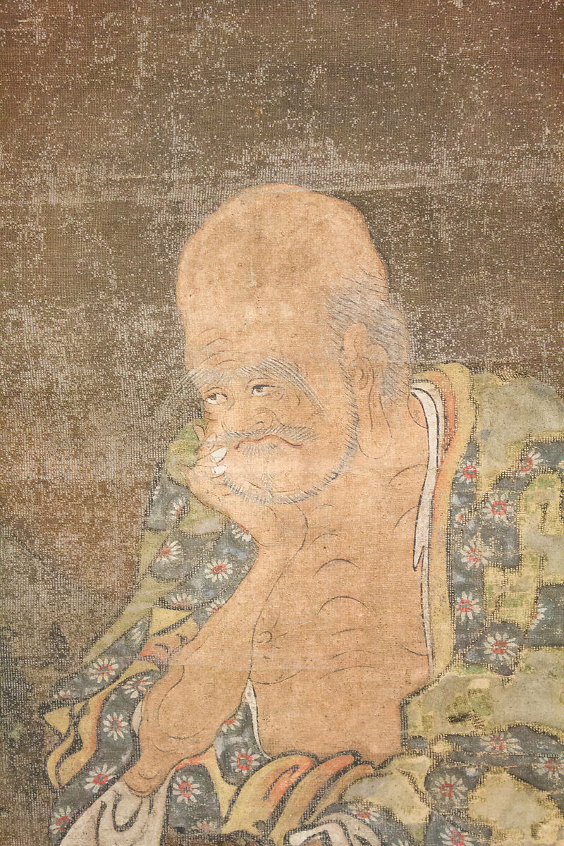 Rakan, In the Style of Keinin Sumiyoshi (Japanese), Hanging scroll; ink and color on silk, Japan