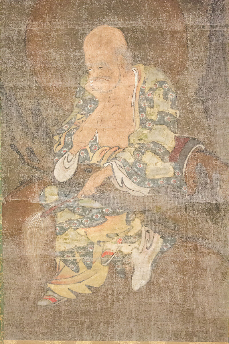 Rakan, In the Style of Keinin Sumiyoshi (Japanese), Hanging scroll; ink and color on silk, Japan