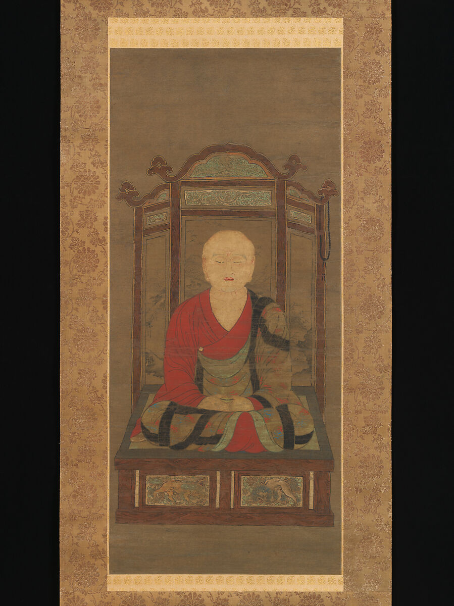 Portrait of Jianzhen, Hanging scroll; ink and color on silk, Japan 