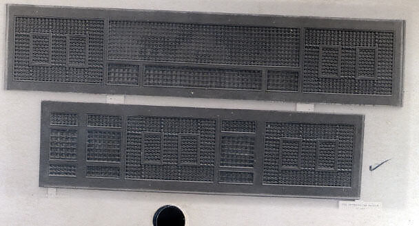 Mashrabiyya Screen with Two Gazelles, Wood; turned