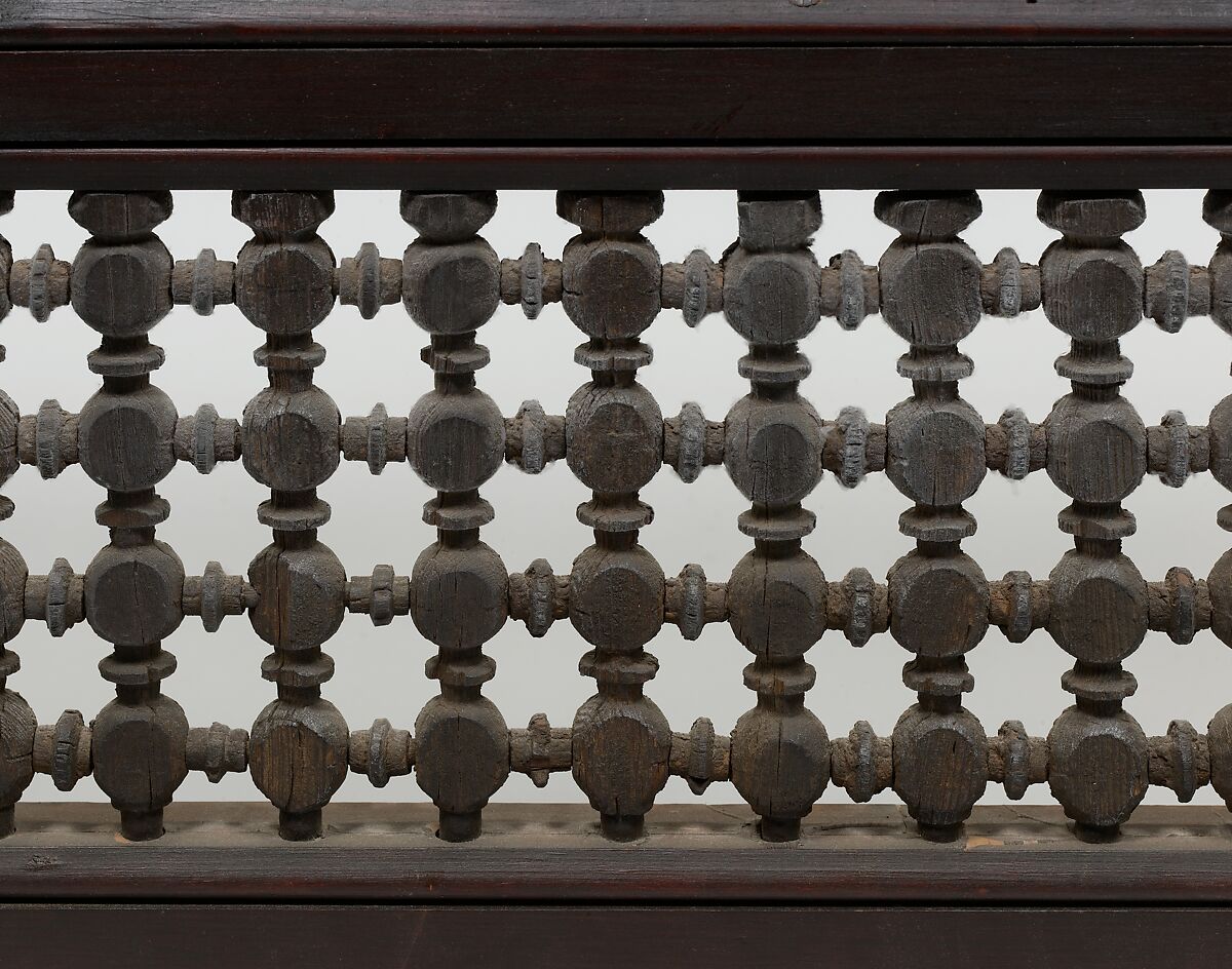 Mashrabiyya Screen with Two Gazelles, Wood; turned