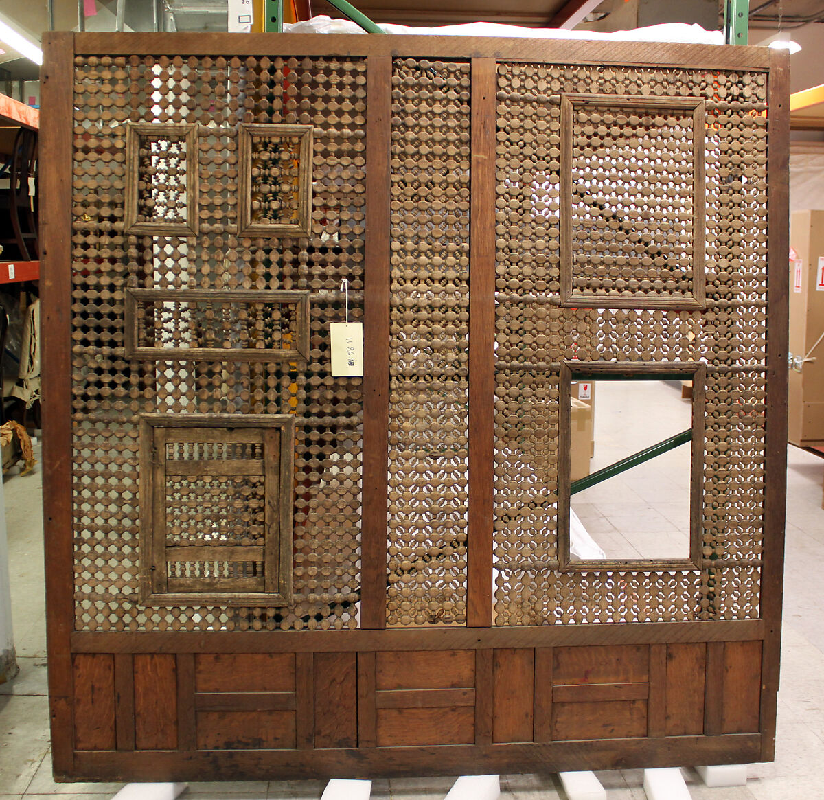 Mashrabiyya Screen, Wood; turned