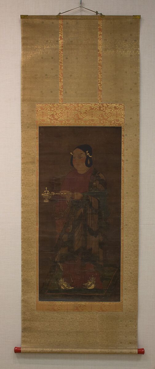 Prince Shōtoku at Age Sixteen, In the Style of Toba Sōjō (Japanese, 1053–1140), Hanging scroll; ink, color, and gold on silk, Japan