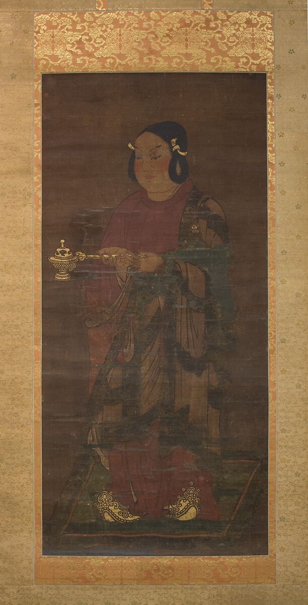 Prince Shōtoku at Age Sixteen, In the Style of Toba Sōjō (Japanese, 1053–1140), Hanging scroll; ink, color, and gold on silk, Japan