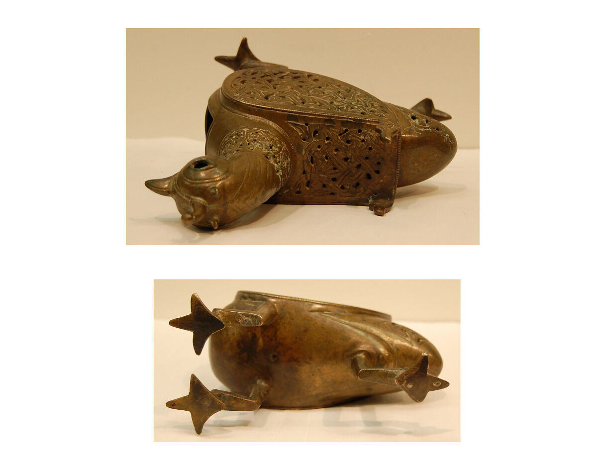 Bird-Shaped Incence Burner, Bronze; cast, pierced, and engraved