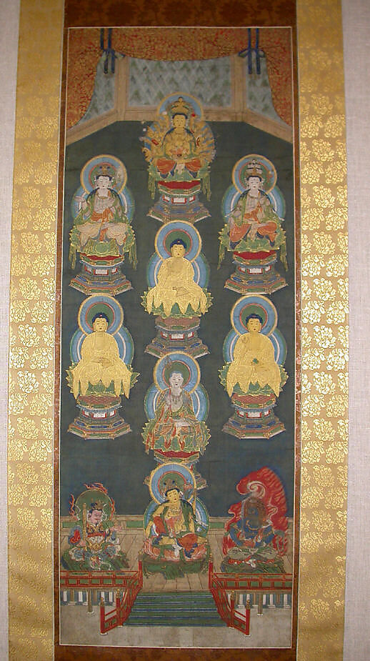 Mandala of the Sannō Shrine Deities, Hanging scroll; ink, and gold on silk, Japan 