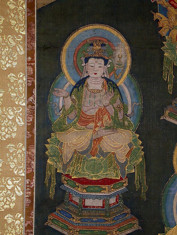 Mandala of the Sannō Shrine Deities, Hanging scroll; ink, and gold on silk, Japan