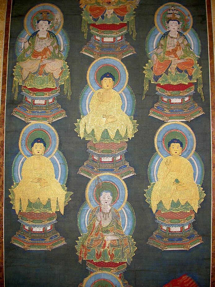 Mandala of the Sannō Shrine Deities, Hanging scroll; ink, and gold on silk, Japan