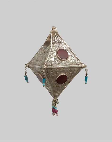 Decorative Pendant, Silver, carnelian, turquoise 