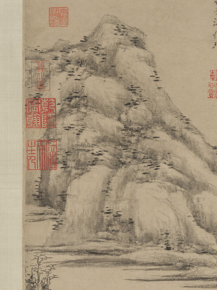 Woods and Valleys of Mount Yu, Ni Zan (Chinese, 1306–1374), Hanging scroll; ink on paper, China