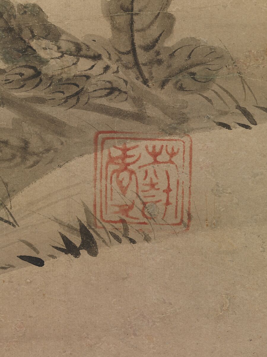 Millet and Sparrows, Geiai (active mid-16th century), Hanging scroll; ink on paper, Japan