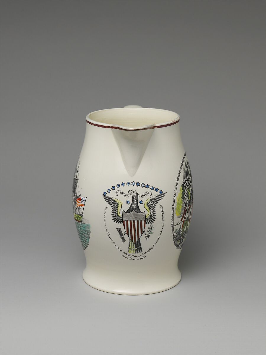 Jug, Earthenware, transfer-printed, British (American market)