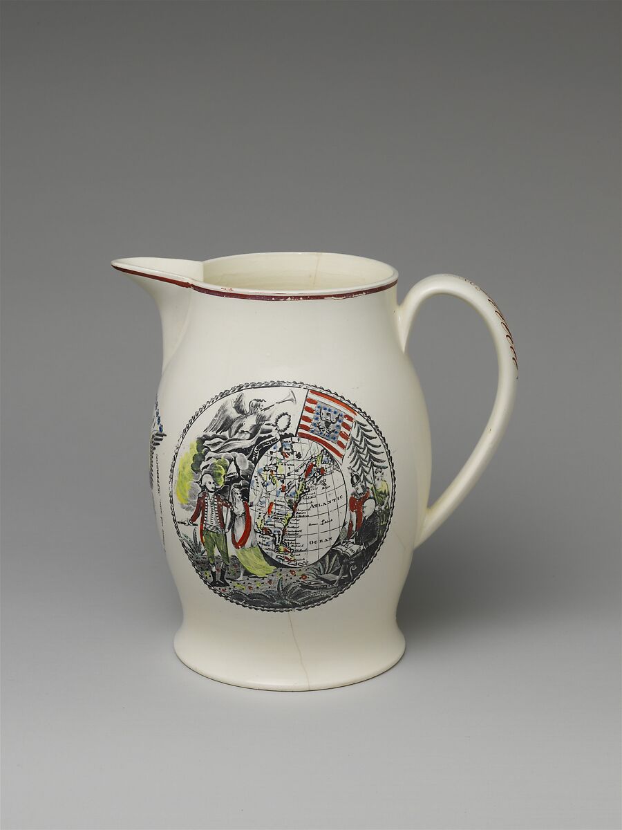 Jug, Earthenware, transfer-printed, British (American market)