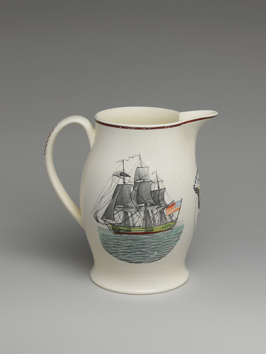 Jug, Earthenware, transfer-printed, British (American market) 