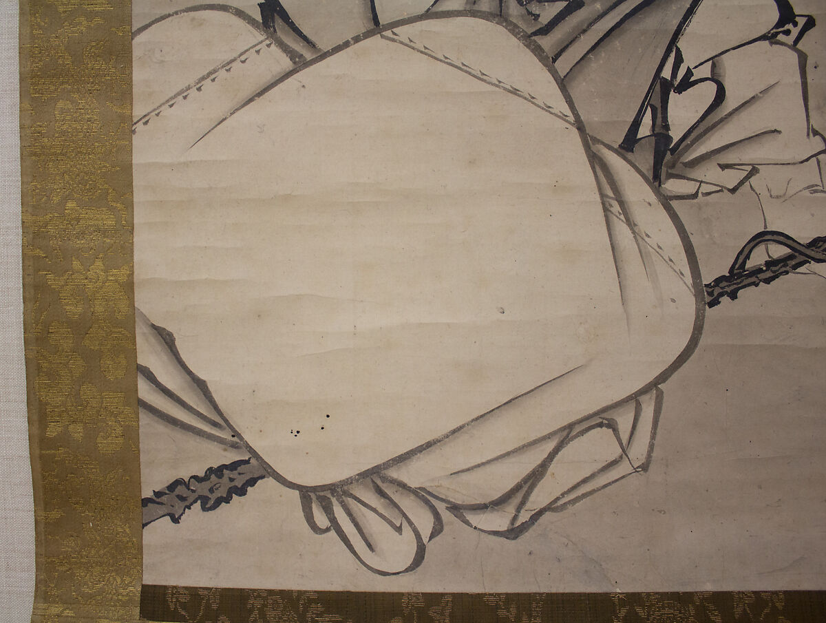 Hotei Admiring the Moon, Formerly attributed to Ikei Shūtoku 惟馨周徳 (Japanese, active first half of the 16th century), Hanging scroll; ink on paper, Japan