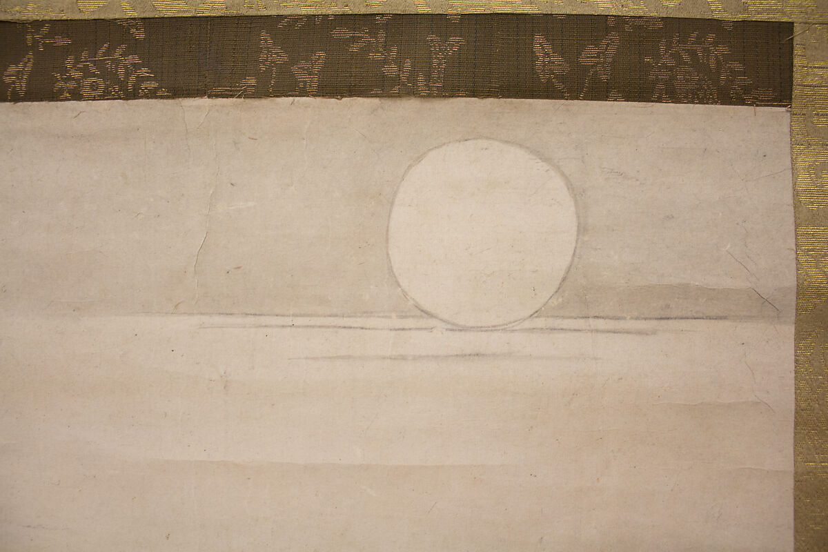 Hotei Admiring the Moon, Formerly attributed to Ikei Shūtoku 惟馨周徳 (Japanese, active first half of the 16th century), Hanging scroll; ink on paper, Japan