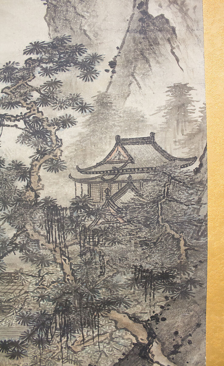 Mountain Landscape, Attributed to Gakuo Zokyu (Japanese, active ca. 1500), Hanging scroll; ink on paper, Japan