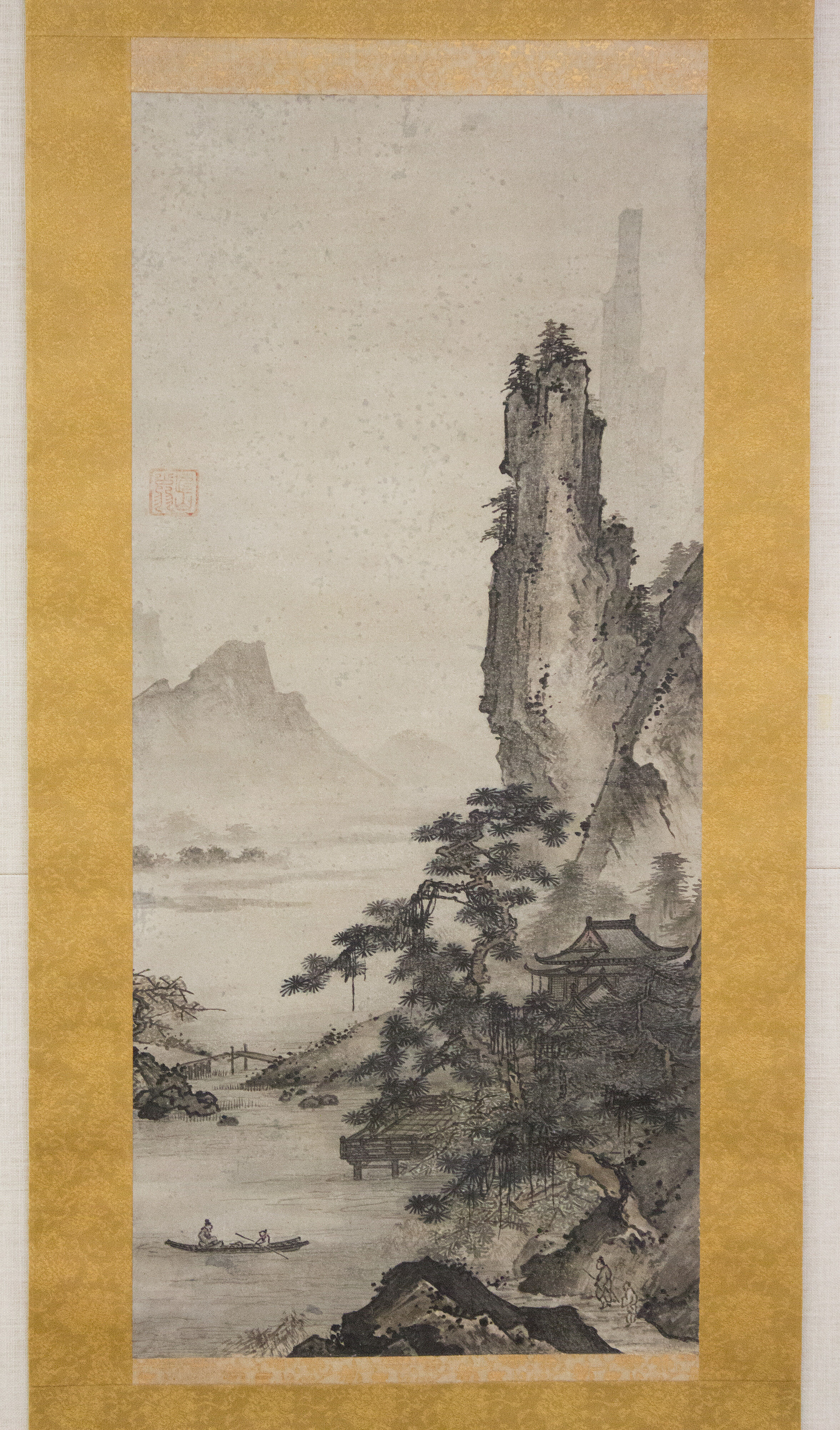 ◆掛軸 水墨画 華岳◆Japanese arts hanging scroll source