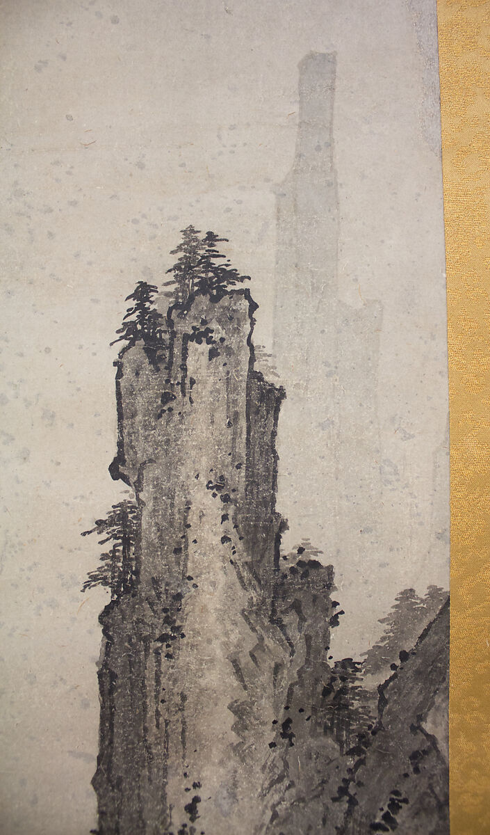 Mountain Landscape, Attributed to Gakuo Zokyu (Japanese, active ca. 1500), Hanging scroll; ink on paper, Japan