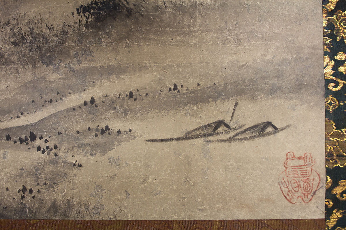 Rainy Landscape, Attributed to Sōami (Japanese, died 1525), Hanging scroll; ink on paper, Japan