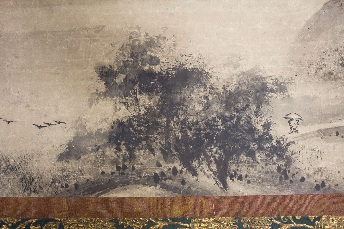 Rainy Landscape, Attributed to Sōami (Japanese, died 1525), Hanging scroll; ink on paper, Japan